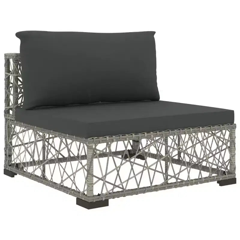 vidaXL Salon de jardin 6 pièces avec coussins résine tressée gris