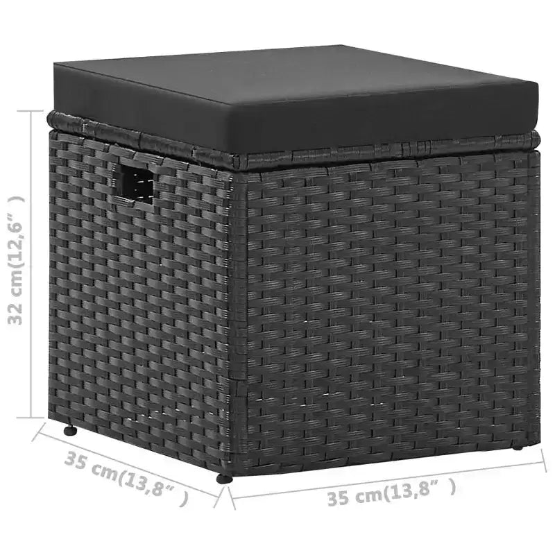vidaXL Salon de jardin noir résine tressée, acier époxy, verre Grand modèle