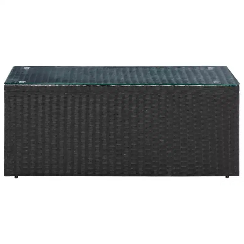 vidaXL Salon de jardin noir résine tressée, acier époxy, verre Grand modèle