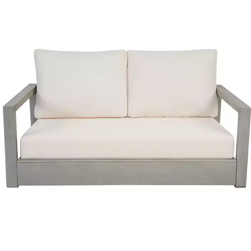 Christopher Knight Home Zip Ensemble causeuse et table basse d'extérieur en bois d'acacia avec coussins