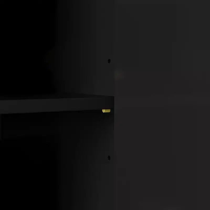 Famapy Black Tall Display Cabinet Accent Cabinet with LED Lights - Modern Storage for Glassware & Decor