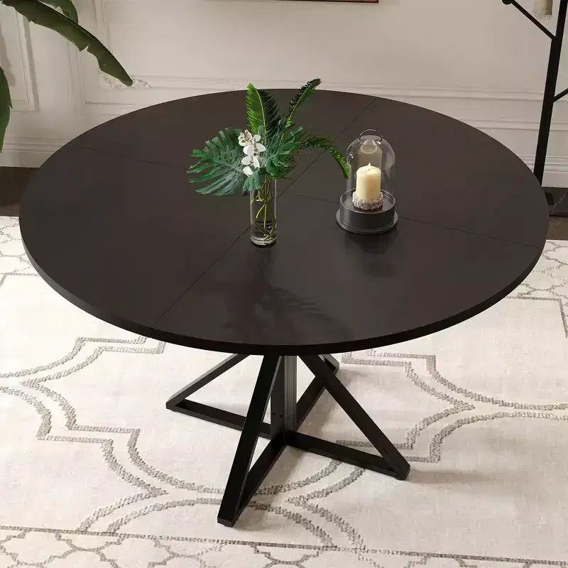 Round Dining Table for 4, 47 Dining Table, Circle Table, Dining Room Table with Heavy Duty Metal Base, Round Kitchen Table for Kitchen Dinning Room
