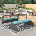 Causeuse d'extérieur polyvalente qui se transforme en quatre sièges et une table, adaptée aux jardins et aux pelouses