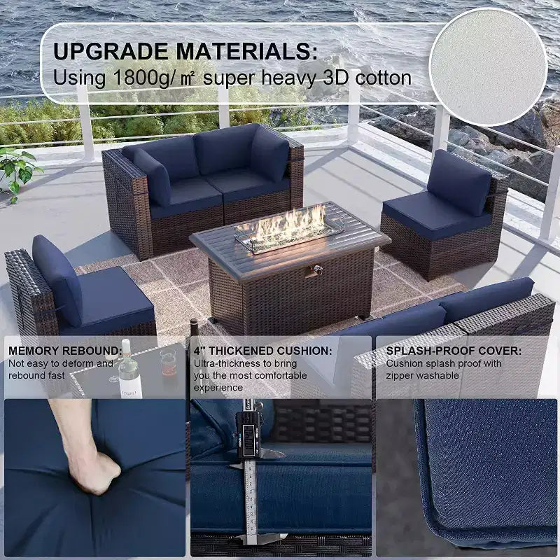 Ensemble de meubles de patio ALAULM 11 pièces