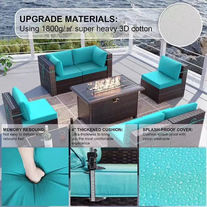Ensemble de meubles de patio ALAULM 11 pièces