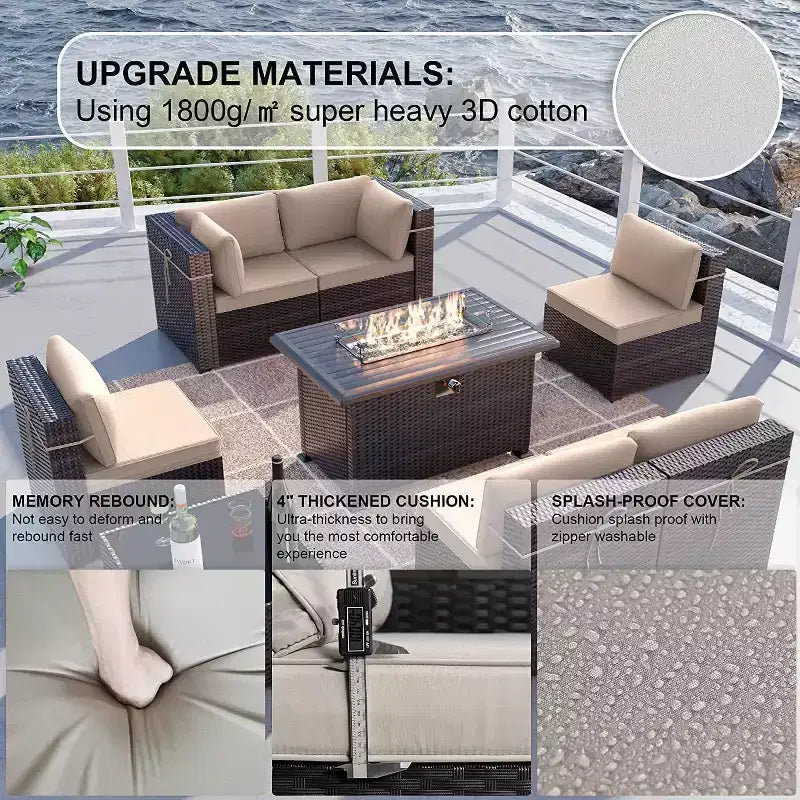 Ensemble de meubles de patio ALAULM 11 pièces