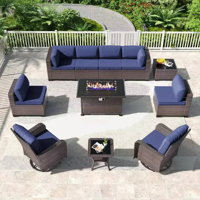 Ensemble de meubles de patio ALAULM 11 pièces