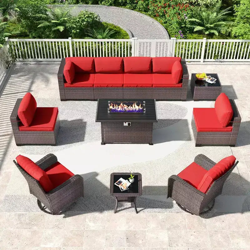 Ensemble de meubles de patio ALAULM 11 pièces