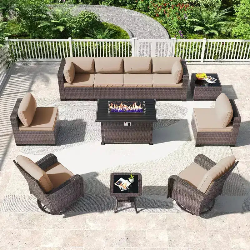 Ensemble de meubles de patio ALAULM 11 pièces