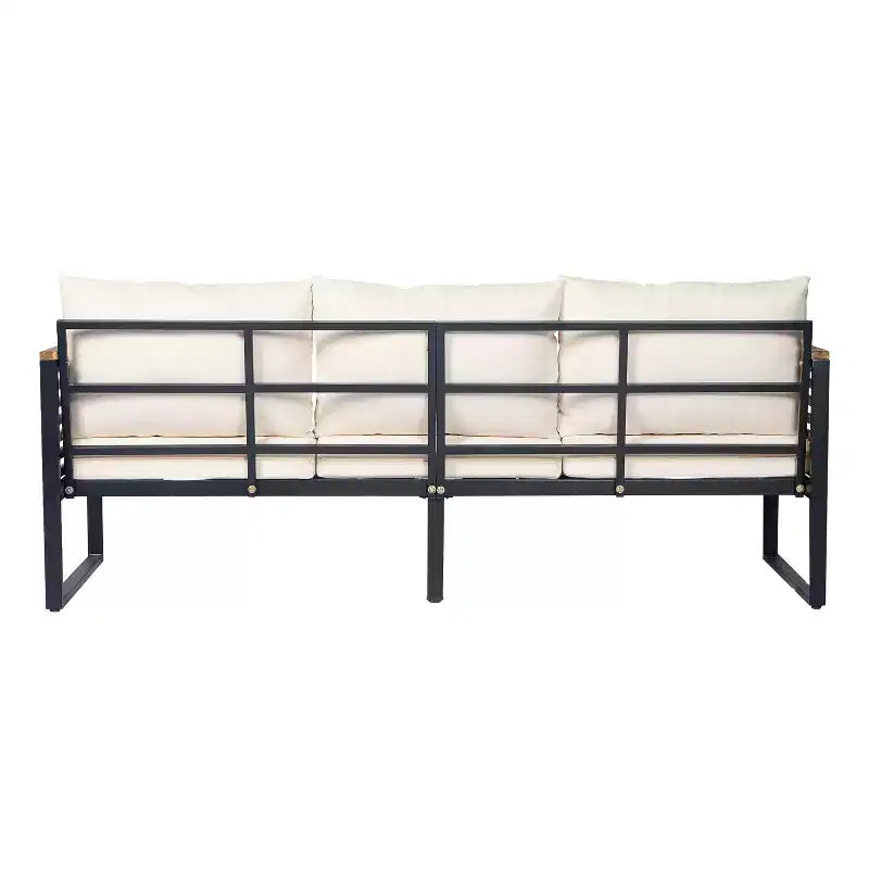 Christopher Knight Home Faye Ensemble de sièges rembourrés pour patio en acacia et métal avec design à lattes