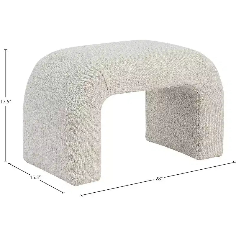 Meridian Furniture,Niagara Boucle Fabric Bench
