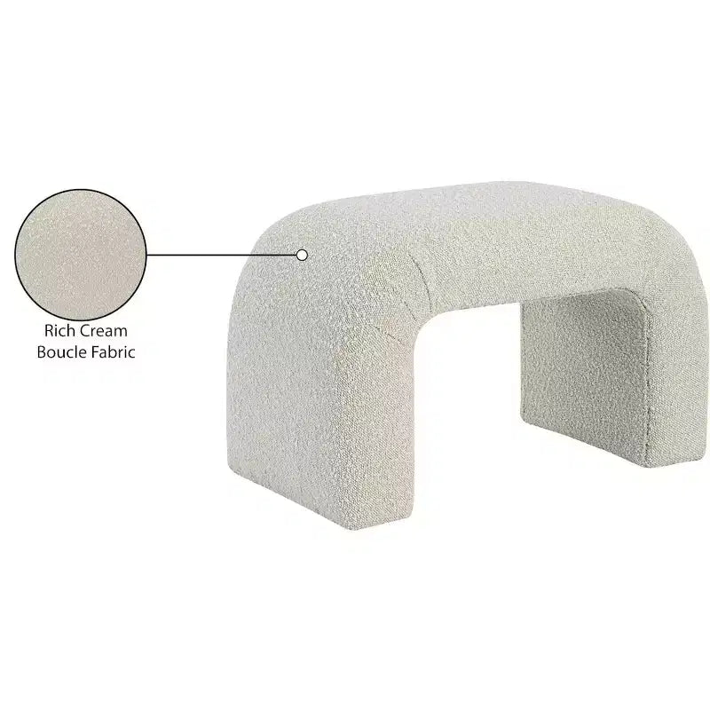 Meridian Furniture,Niagara Boucle Fabric Bench