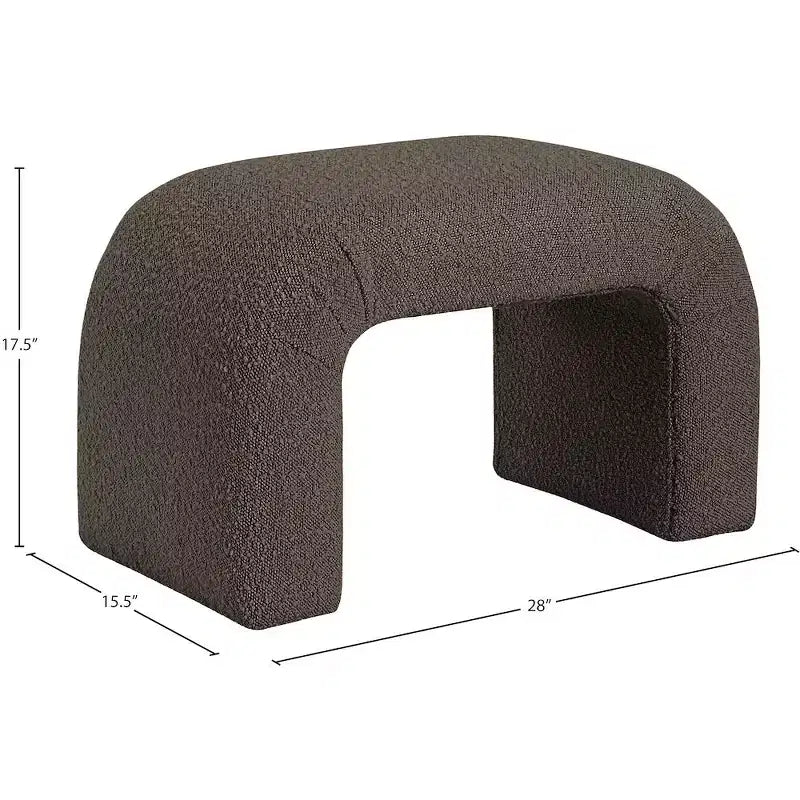 Meridian Furniture,Niagara Boucle Fabric Bench