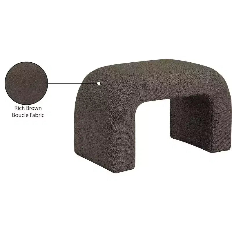 Meridian Furniture,Niagara Boucle Fabric Bench