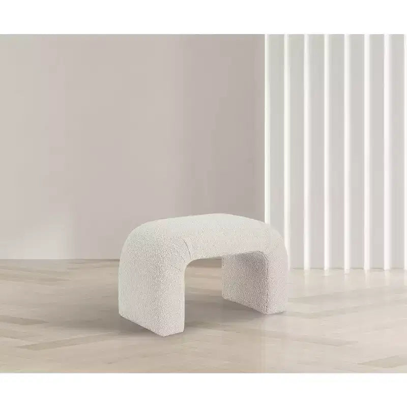 Meridian Furniture,Niagara Boucle Fabric Bench