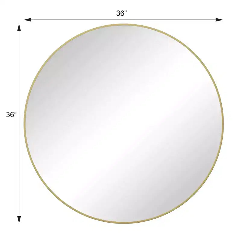36 Wall Mounted Circular Mirror Metal Framed Mirror