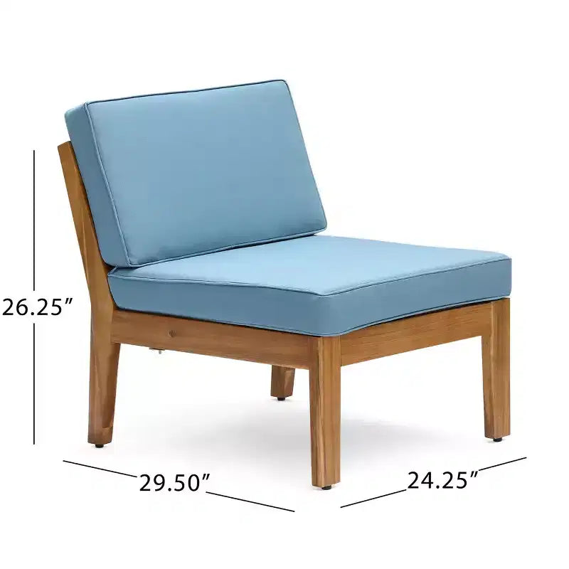 Christopher Knight Home Caelis Ensemble de 6 meubles de jardin rustiques en bois d'acacia avec coussins