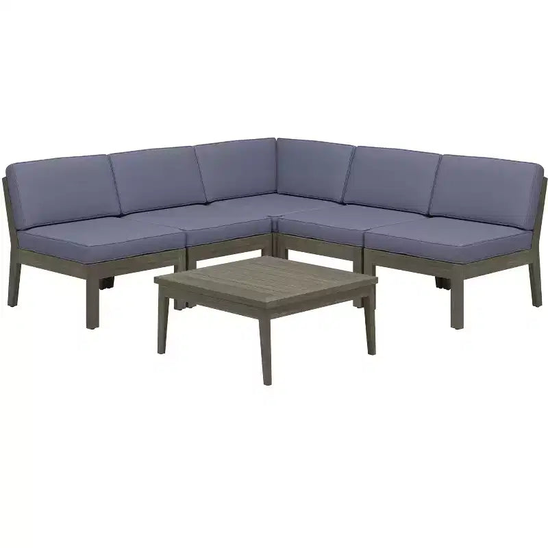 Christopher Knight Home Caelis Ensemble de 6 meubles de jardin rustiques en bois d'acacia avec coussins