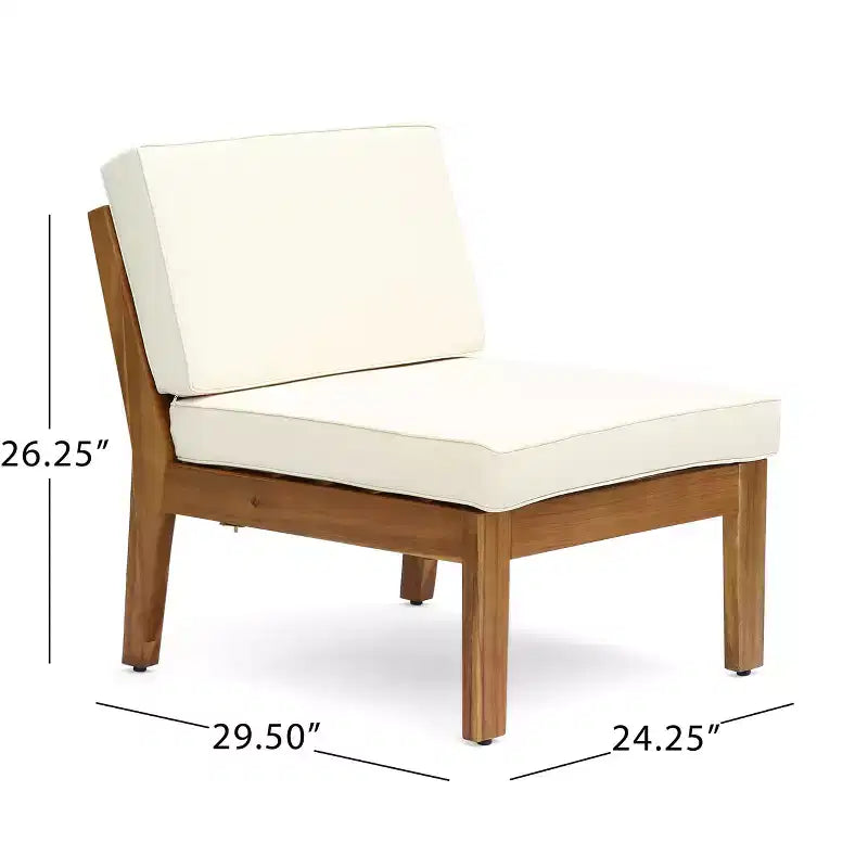 Christopher Knight Home Caelis Ensemble de 6 meubles de jardin rustiques en bois d'acacia avec coussins