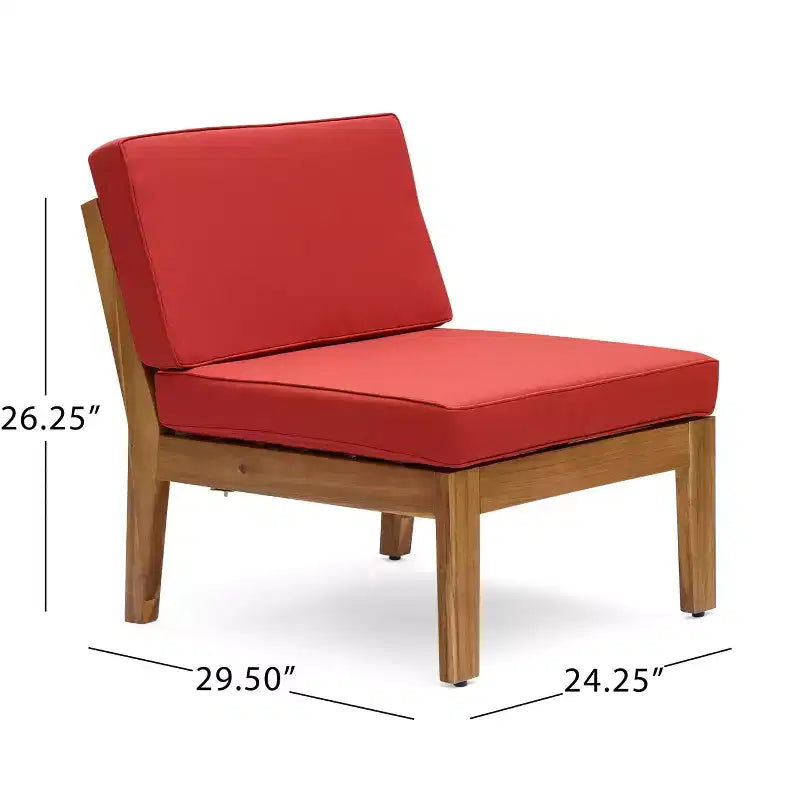 Christopher Knight Home Caelis Ensemble de 6 meubles de jardin rustiques en bois d'acacia avec coussins