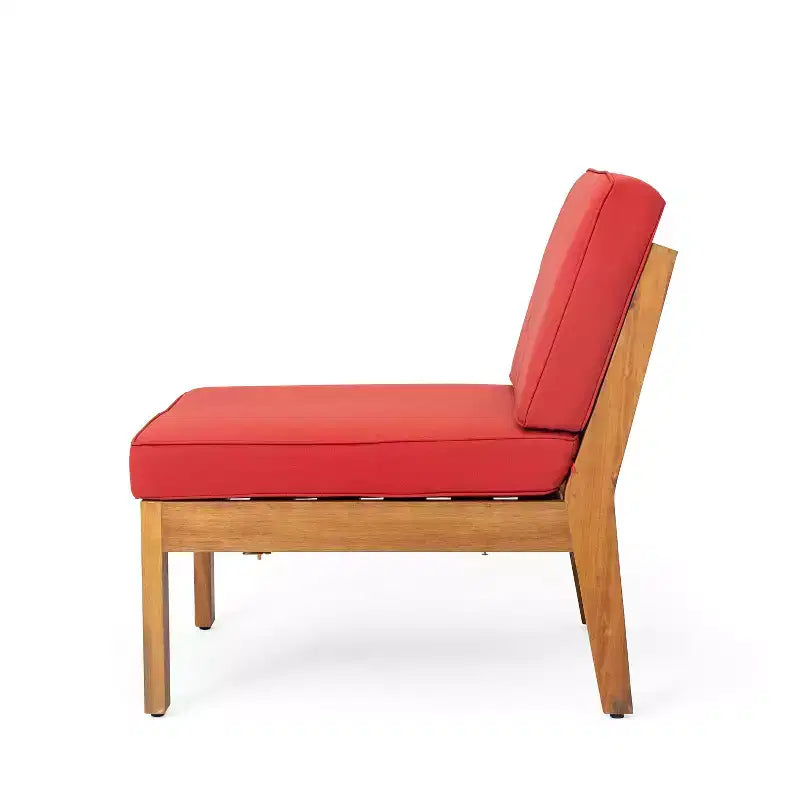Christopher Knight Home Caelis Ensemble de 6 meubles de jardin rustiques en bois d'acacia avec coussins