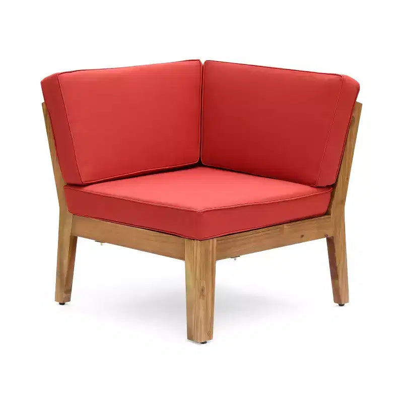 Christopher Knight Home Caelis Ensemble de 6 meubles de jardin rustiques en bois d'acacia avec coussins