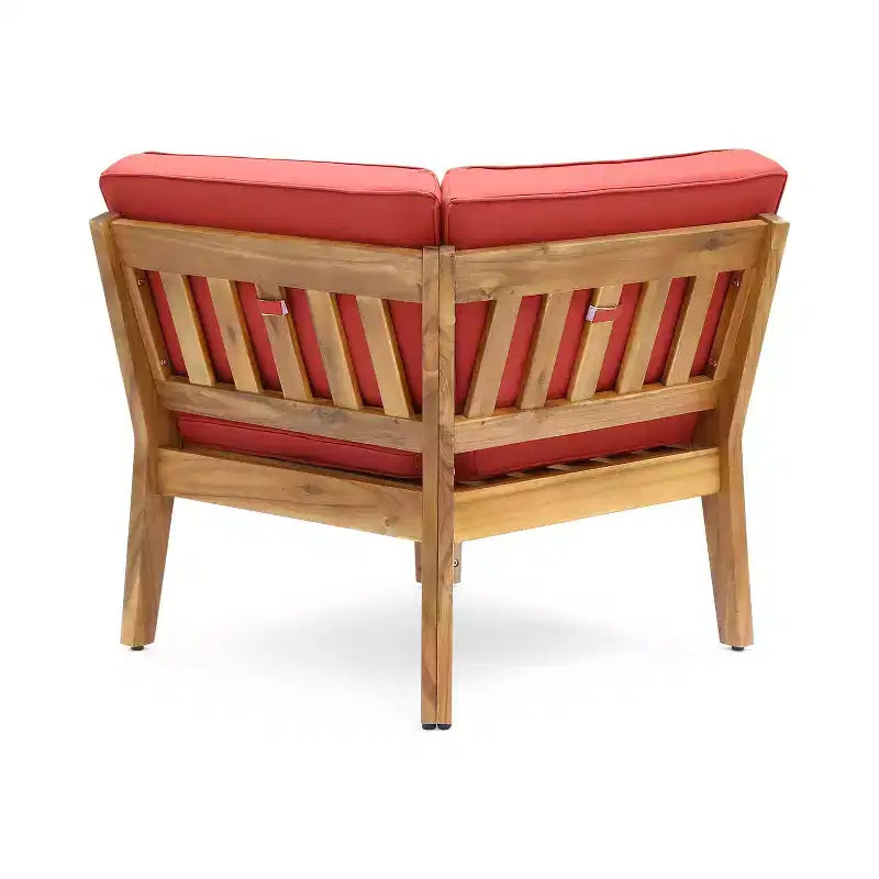 Christopher Knight Home Caelis Ensemble de 6 meubles de jardin rustiques en bois d'acacia avec coussins
