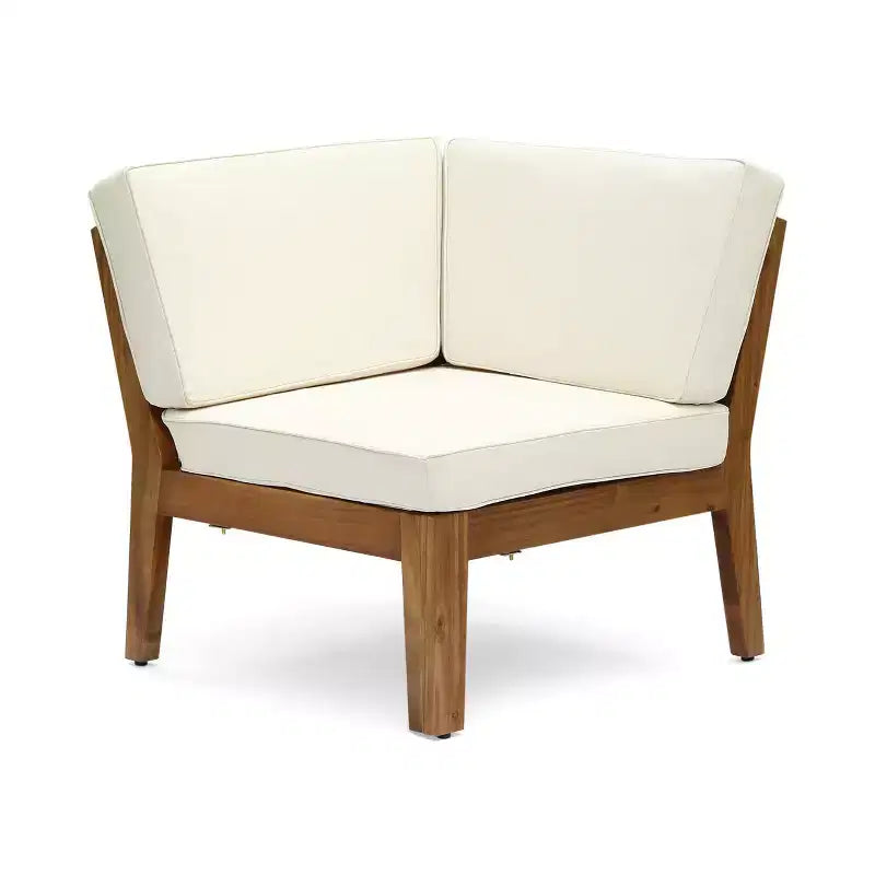 Christopher Knight Home Caelis Ensemble de 6 meubles de jardin rustiques en bois d'acacia avec coussins
