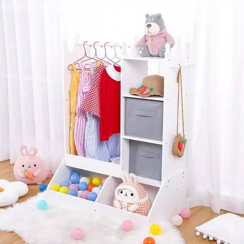 Dress-Up Storage for Girls - Features Light, Mirror, Clothing Rack, and Storage Bin