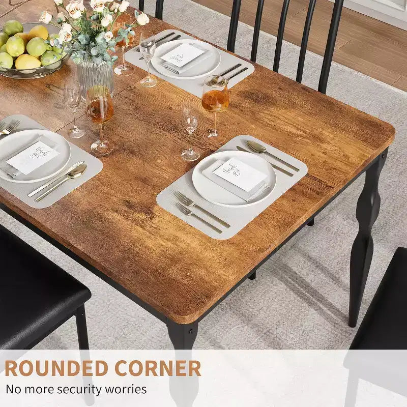 COZONY 78 Farmhouse Dining Table, Rectangular Wood Table for 6-8, Heavy Duty Legs, Wash Grey Finish