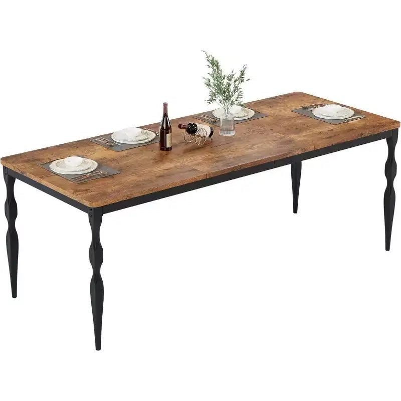 COZONY 78 Farmhouse Dining Table, Rectangular Wood Table for 6-8, Heavy Duty Legs, Wash Grey Finish