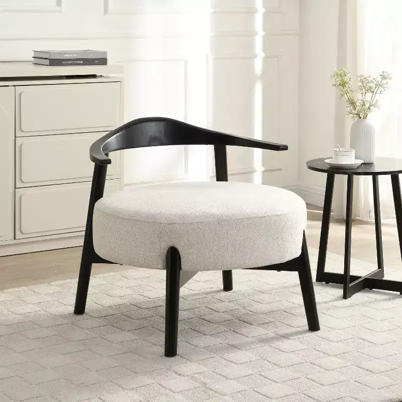 MAYYEERTY Upholstered Accent Chair Modern Chairs for Living Room Sunroom Bedroom Beige