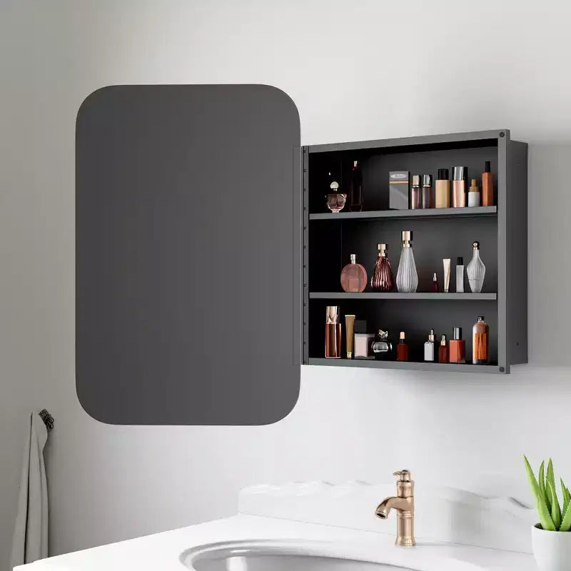 PexFix 24 x 16 Bathroom Cabinet with Mirror Stainless Steel Frame and 2 Adjustable Shelves Wall Medicine Cabinets Mirrors Rectangle Recessed Gold