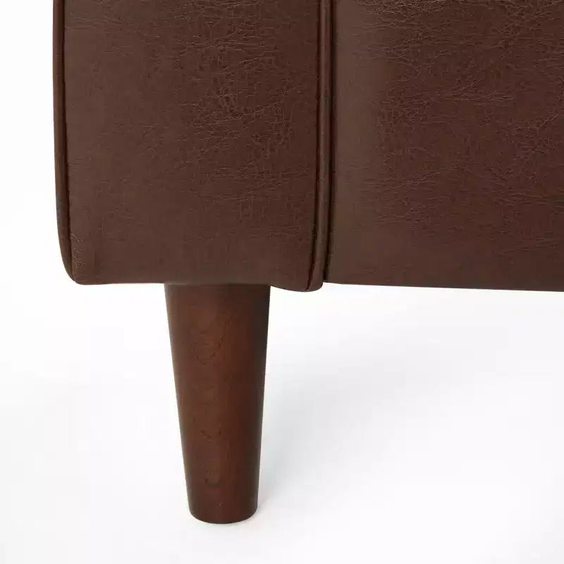 GDFStudio Hixon Contemporary Faux Leather Tufted Club Chair with Bolster Pillows