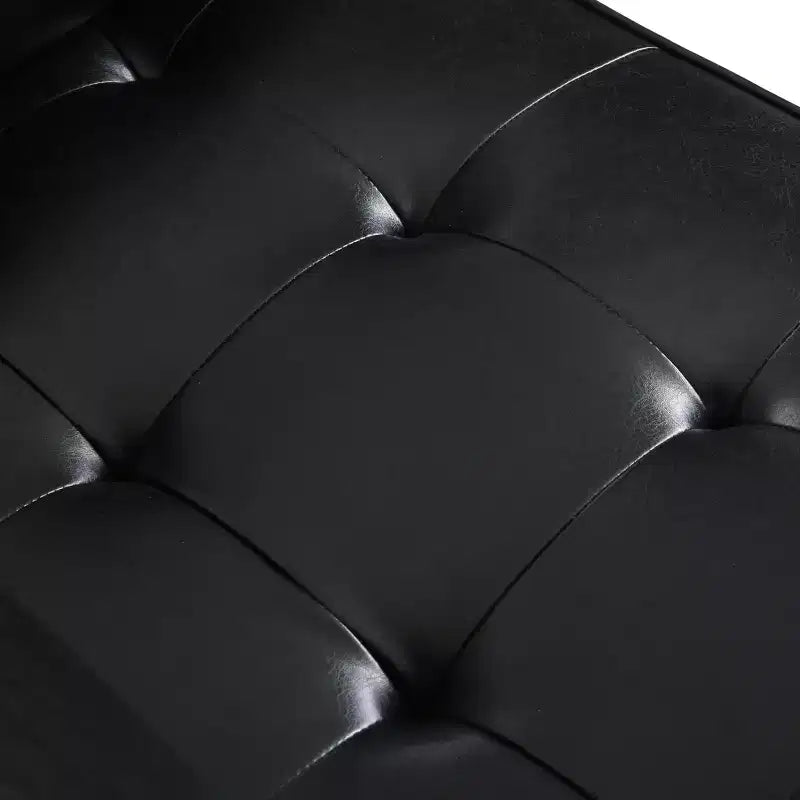 GDFStudio Hixon Contemporary Faux Leather Tufted Club Chair with Bolster Pillows