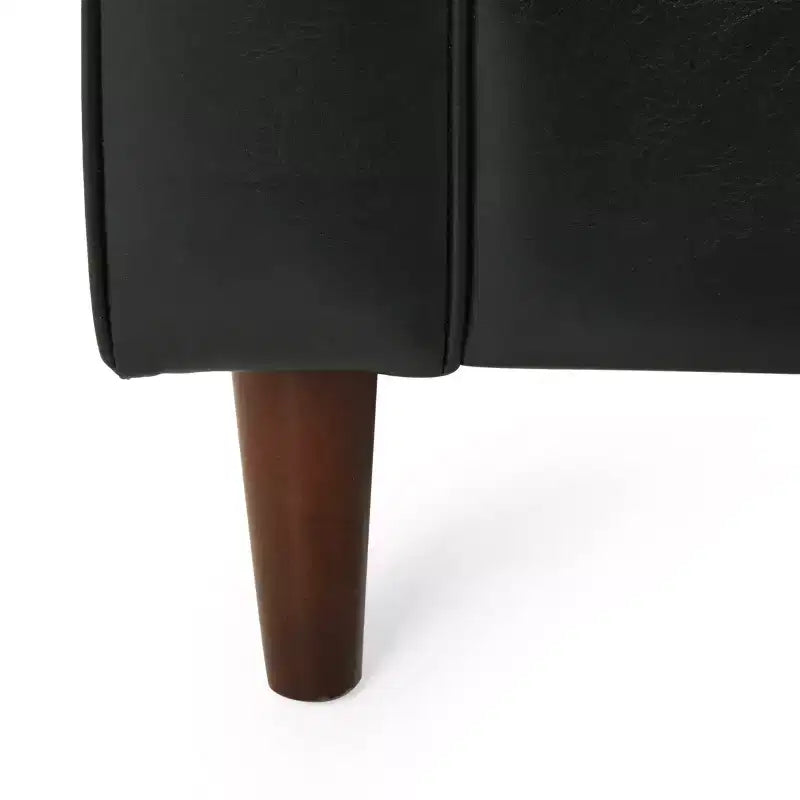 GDFStudio Hixon Contemporary Faux Leather Tufted Club Chair with Bolster Pillows