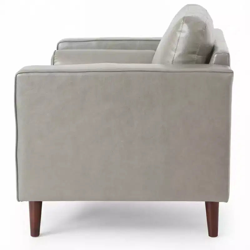 GDFStudio Hixon Contemporary Faux Leather Tufted Club Chair with Bolster Pillows
