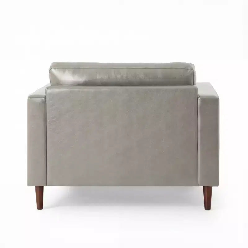 GDFStudio Hixon Contemporary Faux Leather Tufted Club Chair with Bolster Pillows