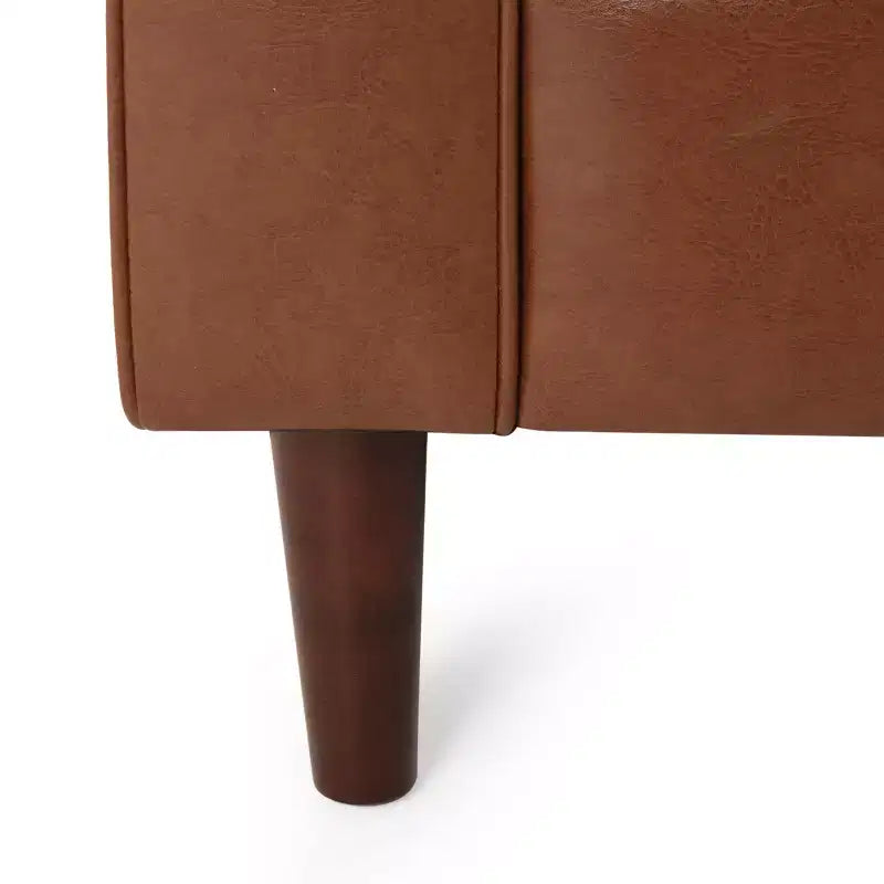 GDFStudio Hixon Contemporary Faux Leather Tufted Club Chair with Bolster Pillows