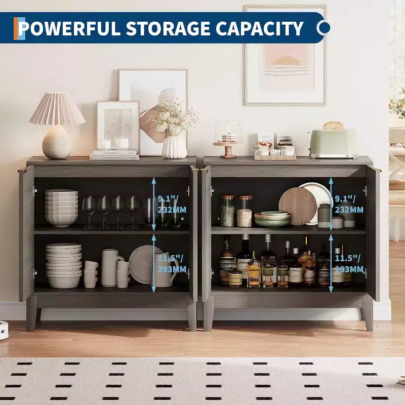 31.5 Storage Cabinet, Modern Entryway Accent Cabinet with 2 Doors, Buffet Sideboard Console Table Credenza for Living Room, Kitchen, Entryway