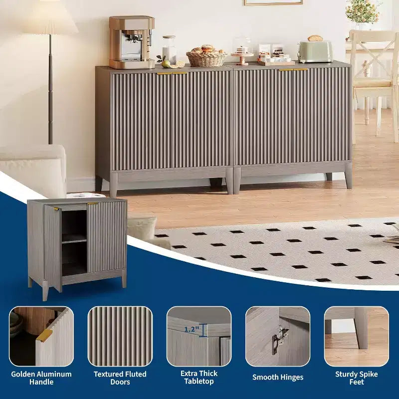 31.5 Storage Cabinet, Modern Entryway Accent Cabinet with 2 Doors, Buffet Sideboard Console Table Credenza for Living Room, Kitchen, Entryway