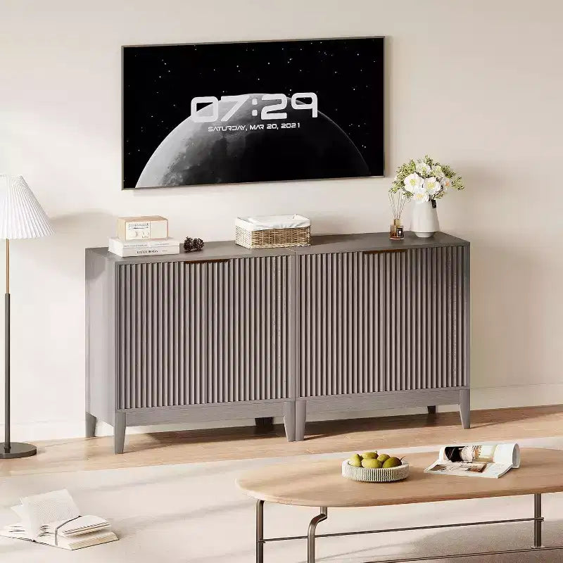 31.5 Storage Cabinet, Modern Entryway Accent Cabinet with 2 Doors, Buffet Sideboard Console Table Credenza for Living Room, Kitchen, Entryway