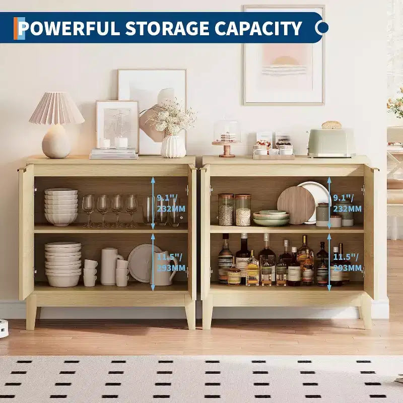 31.5 Storage Cabinet, Modern Entryway Accent Cabinet with 2 Doors, Buffet Sideboard Console Table Credenza for Living Room, Kitchen, Entryway