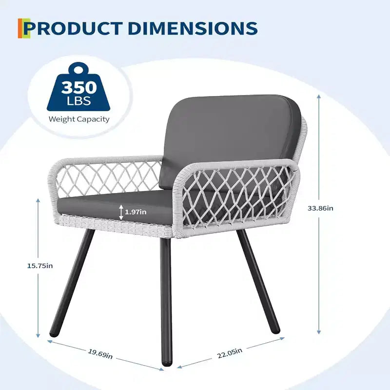 GustoWave Ensemble de salle à manger d'extérieur 7 pièces, table à manger de 150 cm et 6 chaises en rotin, parfait pour les jardins, les arrière-cours et les terrasses de piscine, noir et blanc