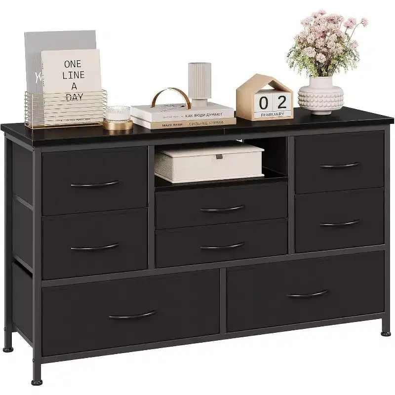 COZONY 8-Drawer TV Stand Dresser 47 Wide - Spacious Storage Chest with Power Outlets for Bedroom, Living Room & Entryway