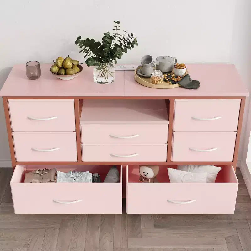 COZONY 8-Drawer TV Stand Dresser 47 Wide - Spacious Storage Chest with Power Outlets for Bedroom, Living Room & Entryway