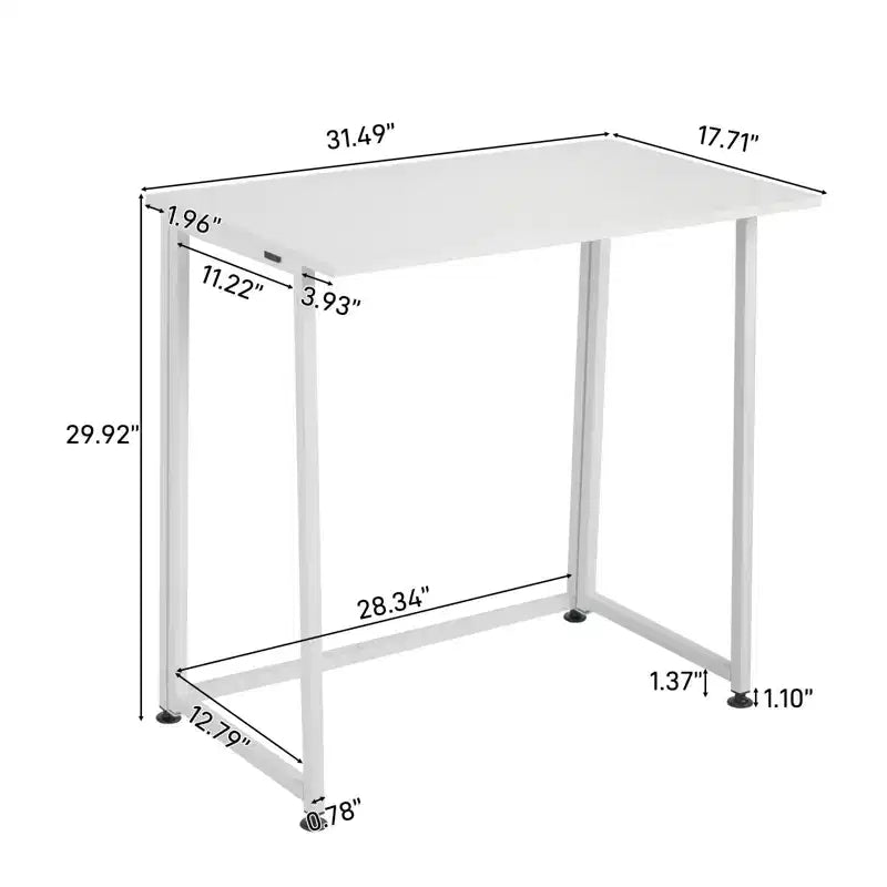 Karl Home 31.5 Wide Metal Base Writing Desk White