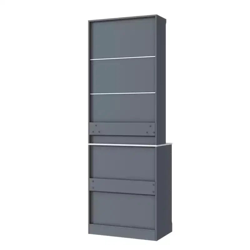 Freestanding Kitchen Pantry Storage Cabinet with Drawers and Shelves, Tall Kitchen Hutch with Faux Marble Top