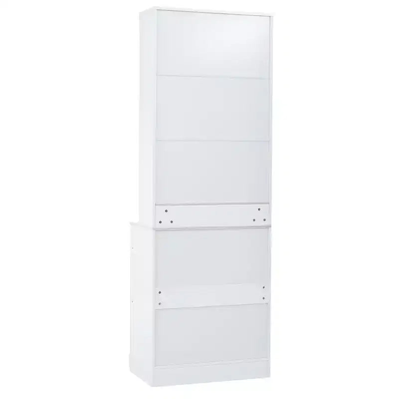 Freestanding Kitchen Pantry Storage Cabinet with Drawers and Shelves, Tall Kitchen Hutch with Faux Marble Top