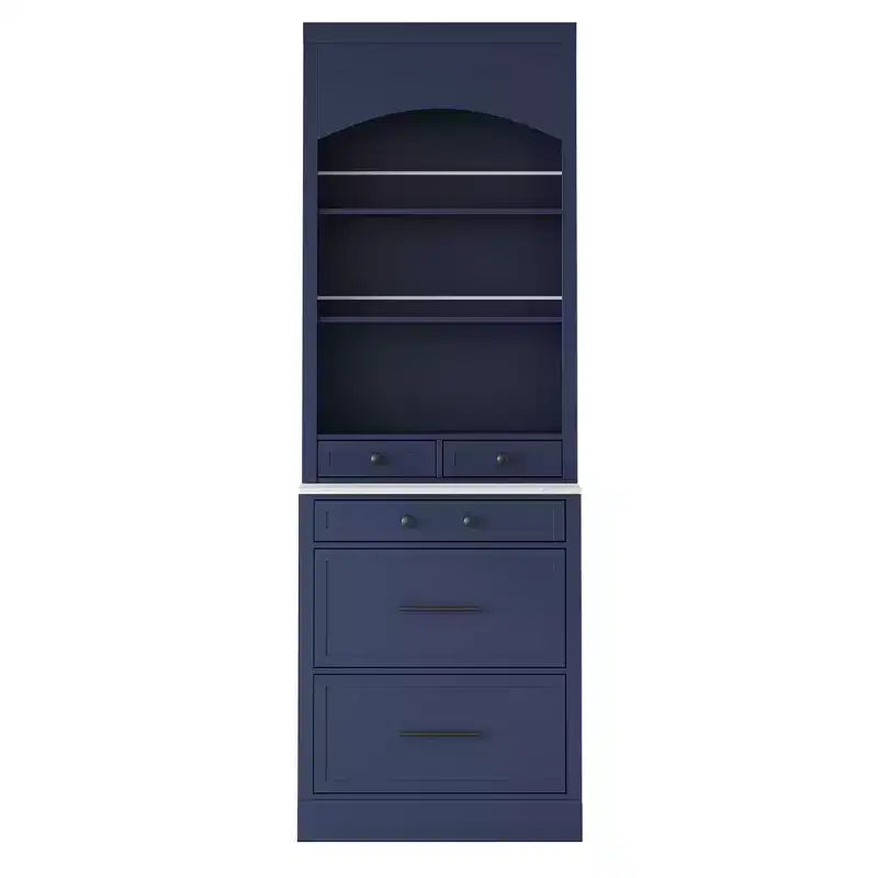Freestanding Kitchen Pantry Storage Cabinet with Drawers and Shelves, Tall Kitchen Hutch with Faux Marble Top